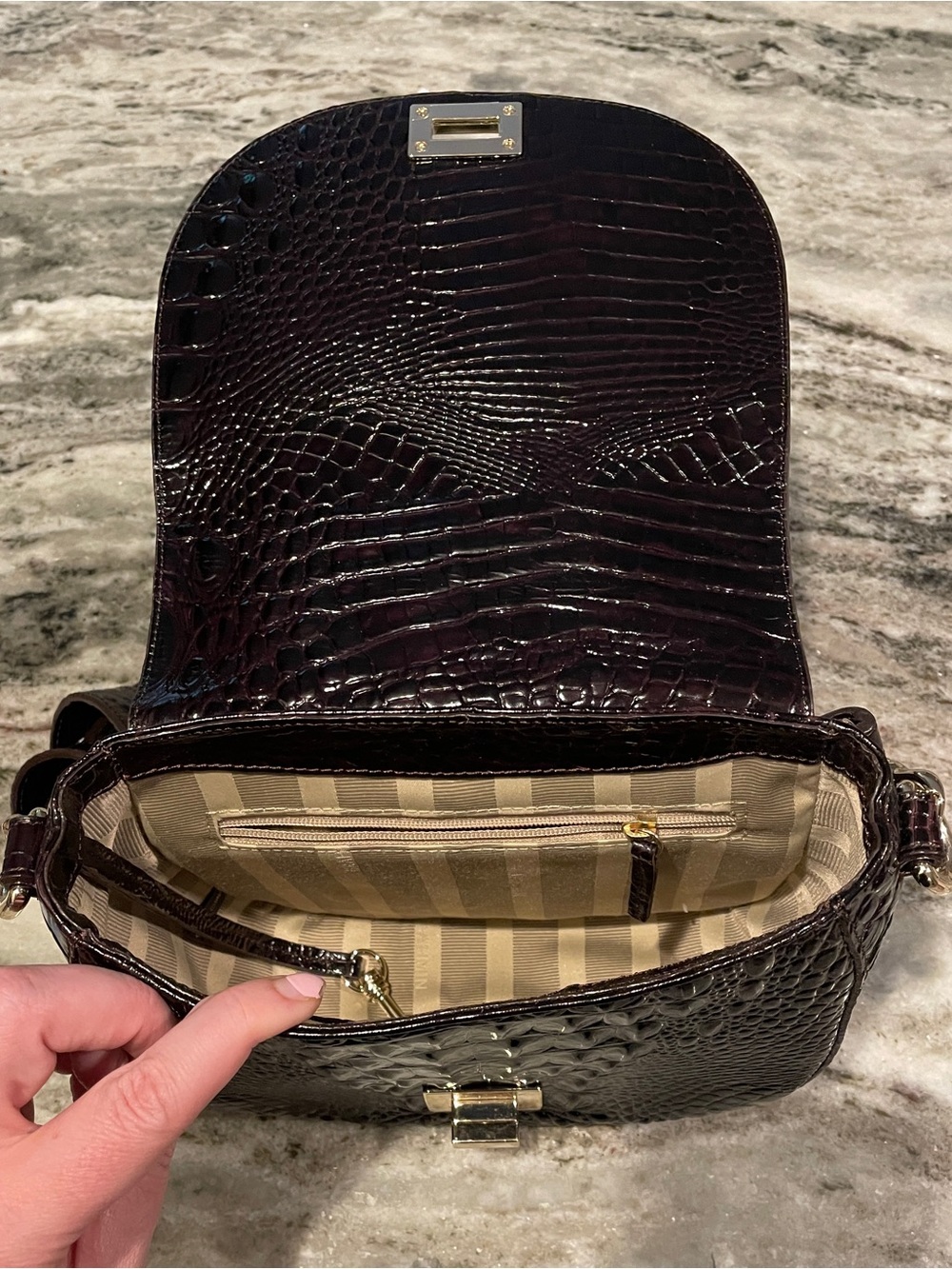NWOT Brahmin Tillie Embossed Leather Crossbody Bag - Picture 8 of 10